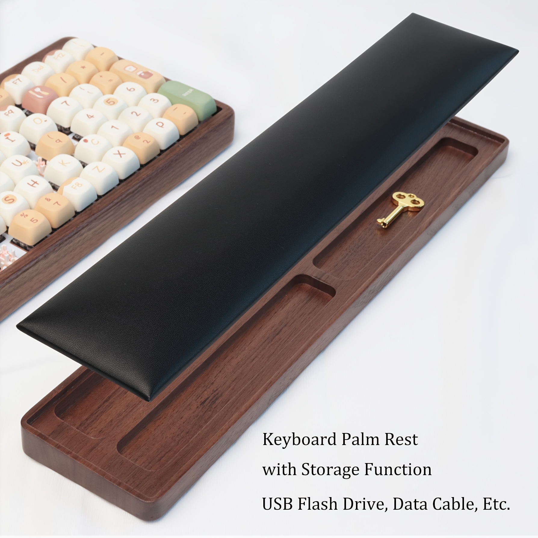 Desk Corner Mat - Ergonomic Wooden Keyboard Wrist Rest –
