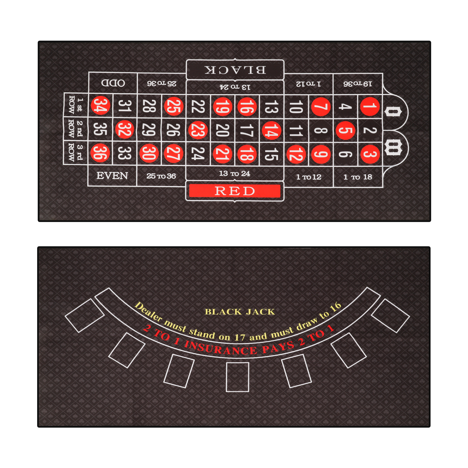 Gaming Accessories For Table - 120x58 Cm Double Sided Felt Poker
