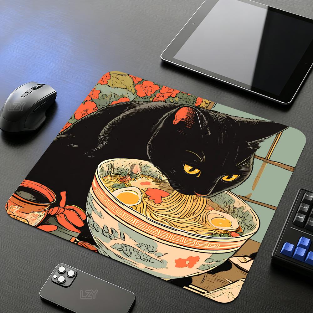 Black Cat Loves To Eat Ramen S - Gaming Accessories Shop avaliação e preço