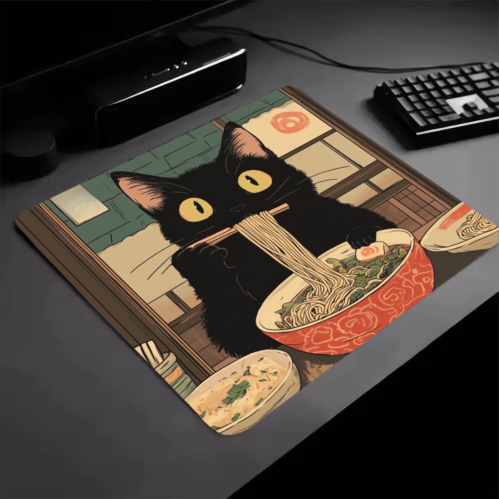 Black Cat Loves To Eat Ramen S - Gaming Accessories Shop avaliação e preço