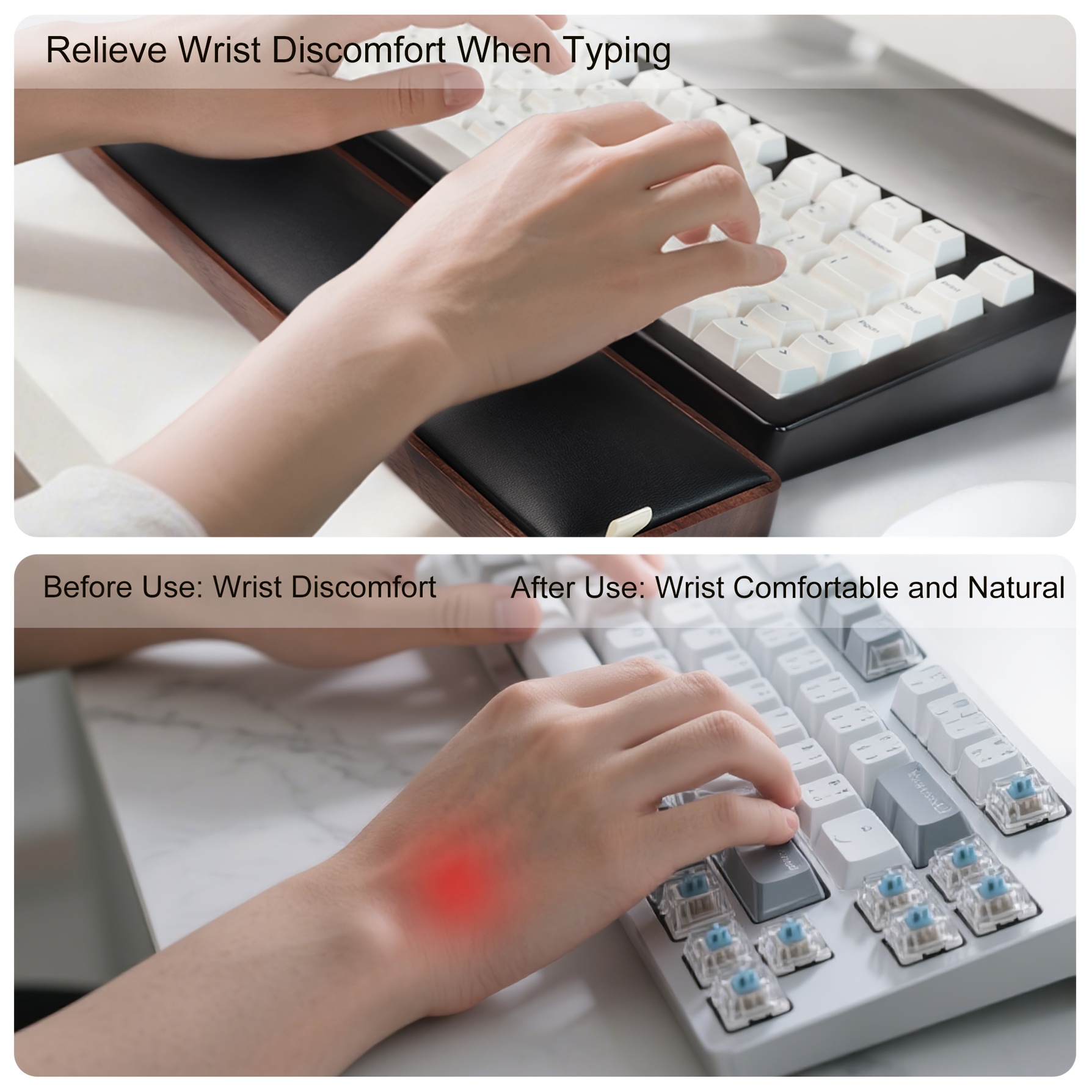 Ergonomic Wooden Keyboard Wris - Desk Corner Mat avaliação e preço