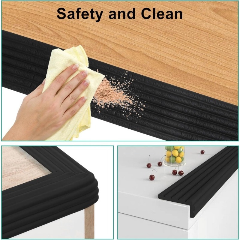 Black Thickened Anti-Collision - Desk Corner Mat avaliação e preço