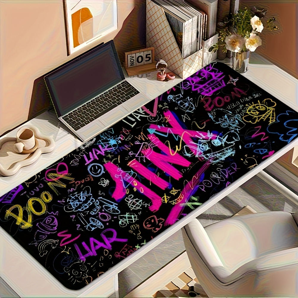 Vibrant Doodle Text Gaming Mou - Gaming Accessories Pc Setup avaliação e preço