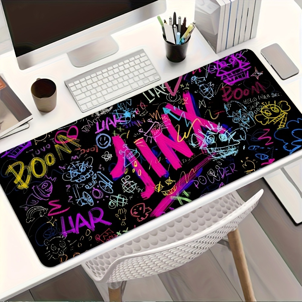 Vibrant Doodle Text Gaming Mou - Gaming Accessories Pc Setup avaliação e preço