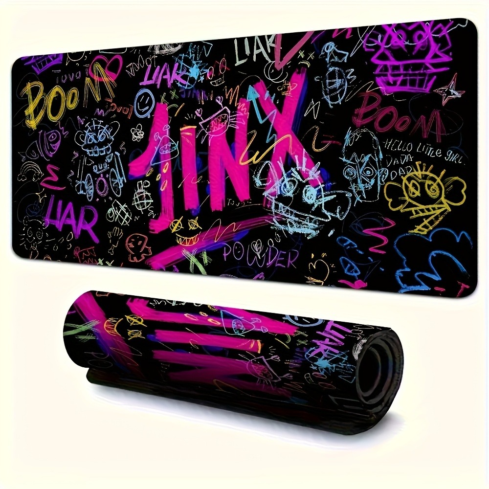 Vibrant Doodle Text Gaming Mou - Gaming Accessories Pc Setup avaliação e preço