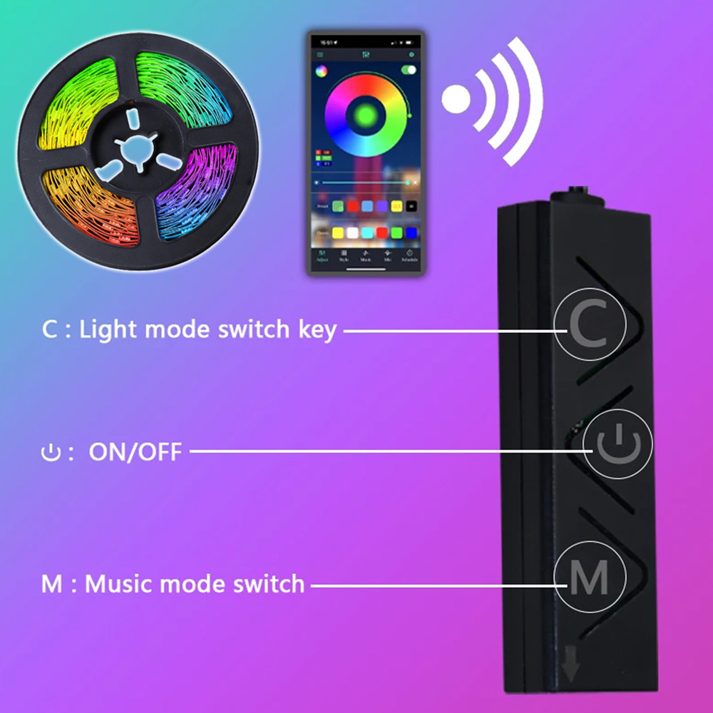 RGB Led Lights Strip APP Contr - Gaming Accessories App avaliação e preço