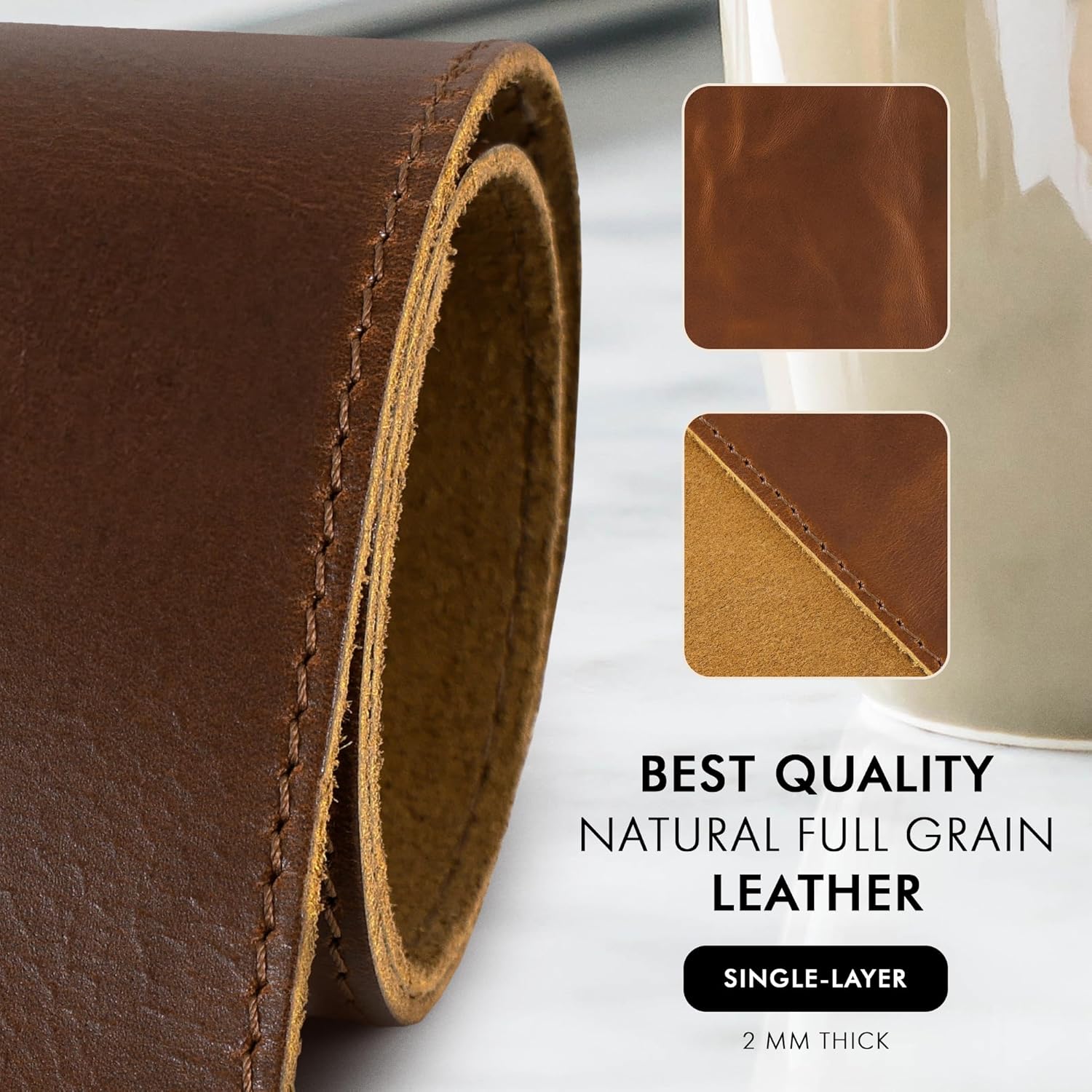 Real Leather Desk Mat, Large D - Desk Corner Mat avaliação e preço