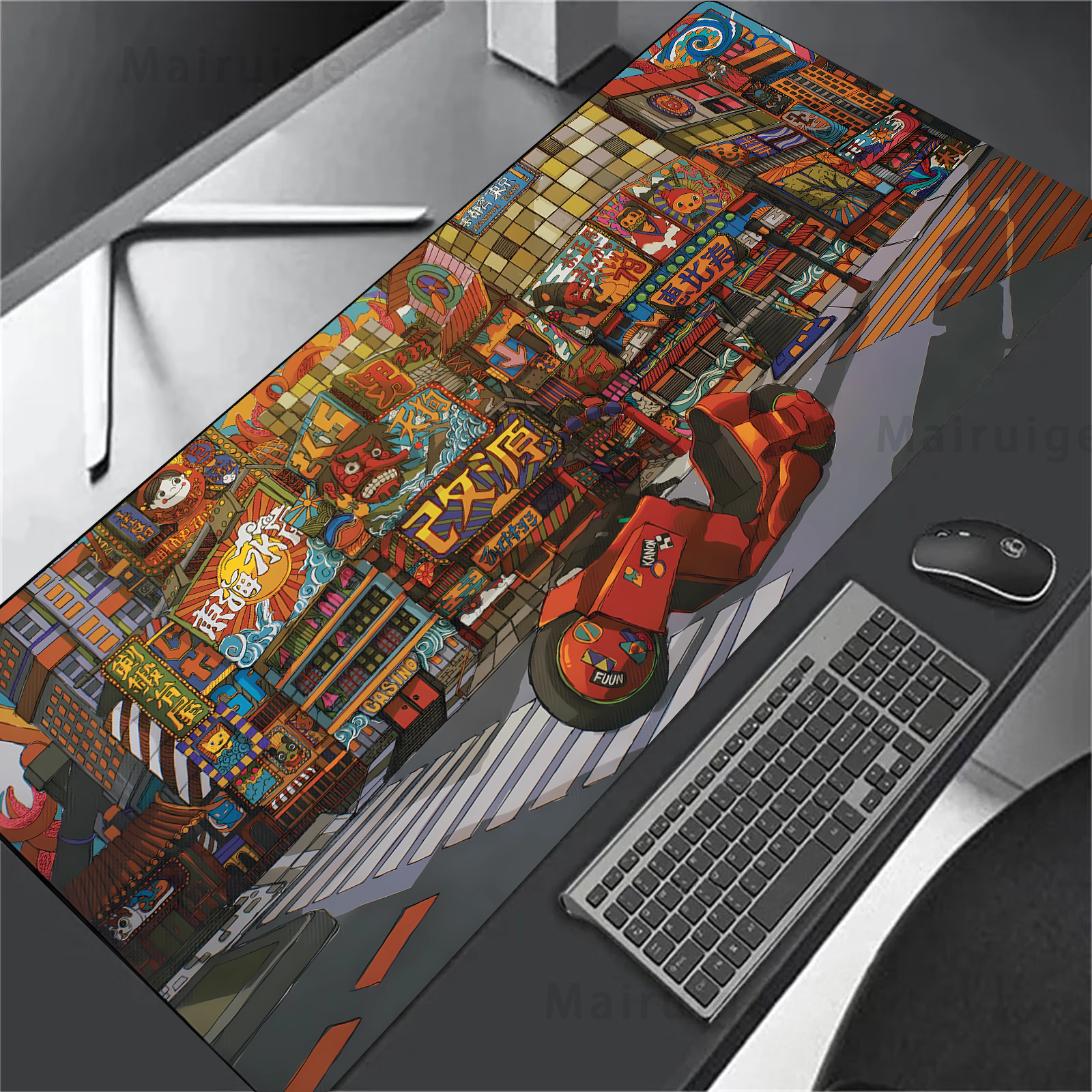 Large Mouse Pad Japanese Stree - Gaming Accessories Pc Setup avaliação e preço