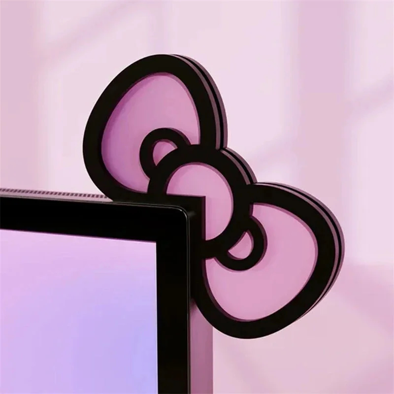 Kawaii Pink Acrylic Bow Monito - Gaming Accessories Pc Setup avaliação e preço