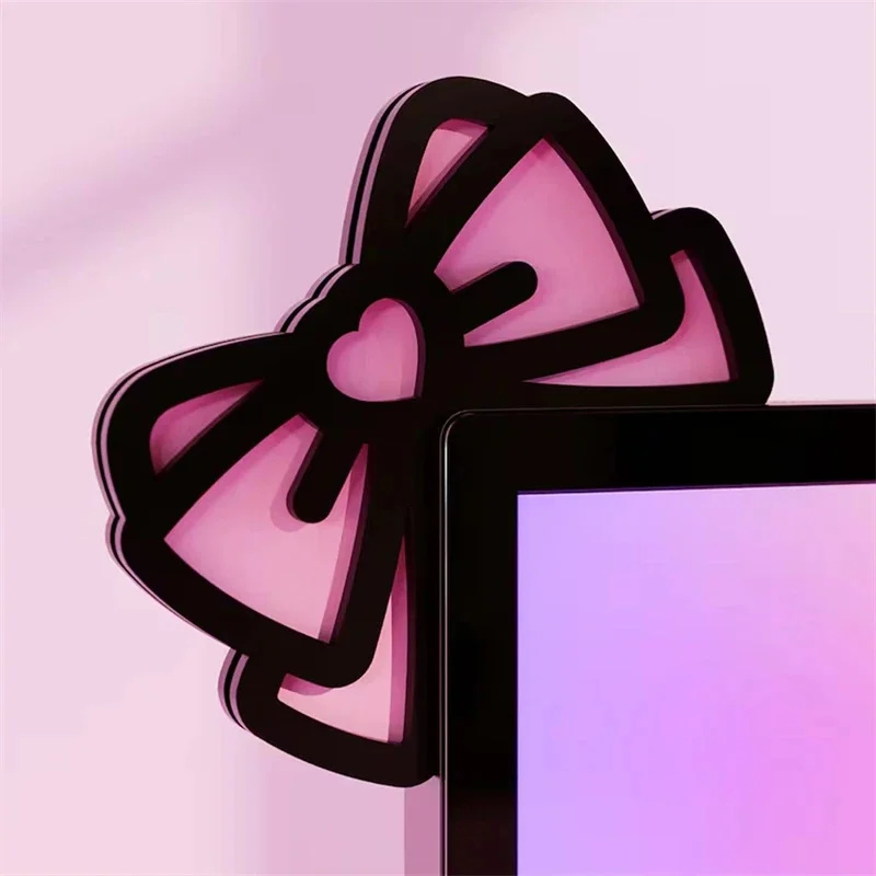 Kawaii Pink Acrylic Bow Monito - Gaming Accessories Pc Setup avaliação e preço