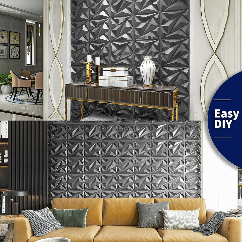 50/100Pcs 3D Wall Panel Diamon - Gaming Accessories Room avaliação e preço