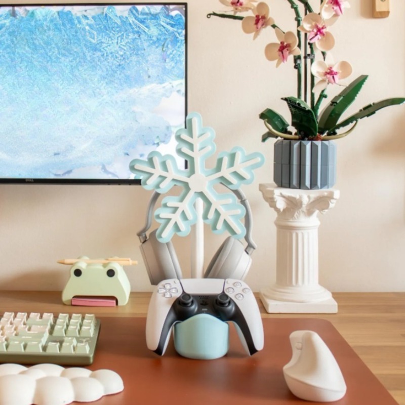 Snowflake Headphone Stand 3D P - Gaming Accessories To 3D Print avaliação e preço