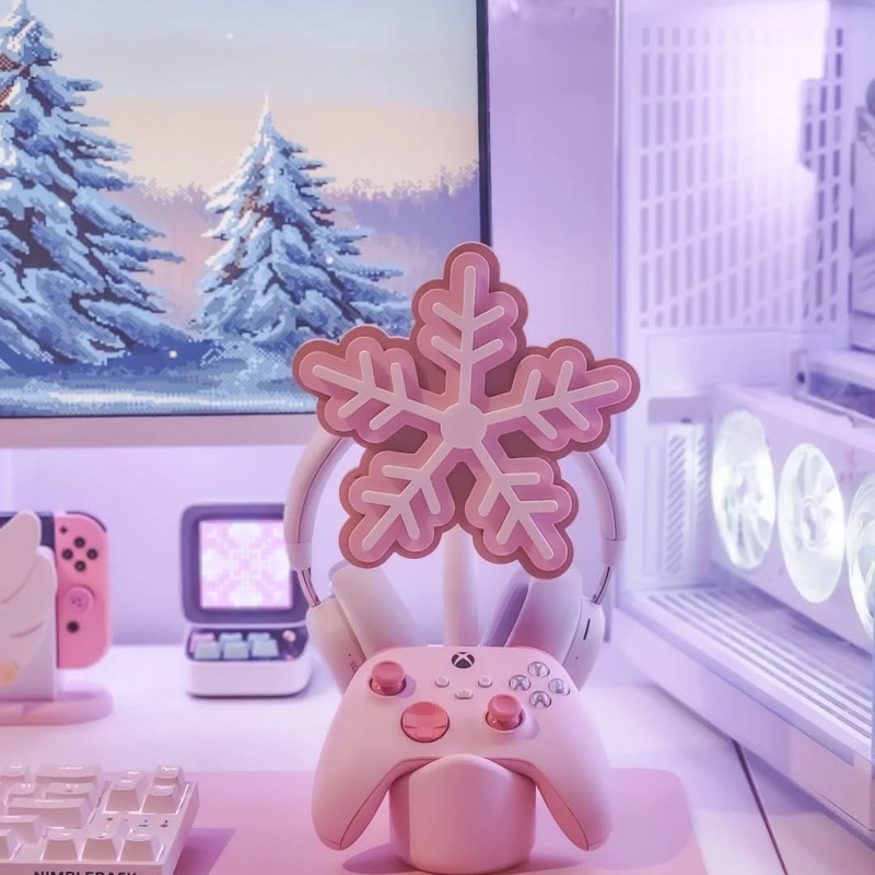 Snowflake Headphone Stand 3D P - Gaming Accessories To 3D Print avaliação e preço