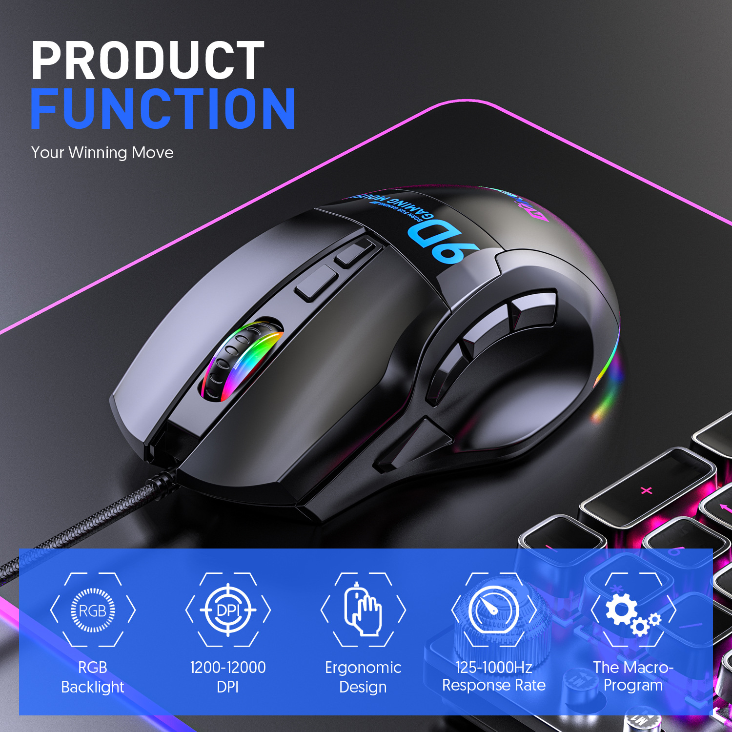 X10 Wired Gaming Macro Mouse 9 - Gaming Accessories Stand avaliação e preço