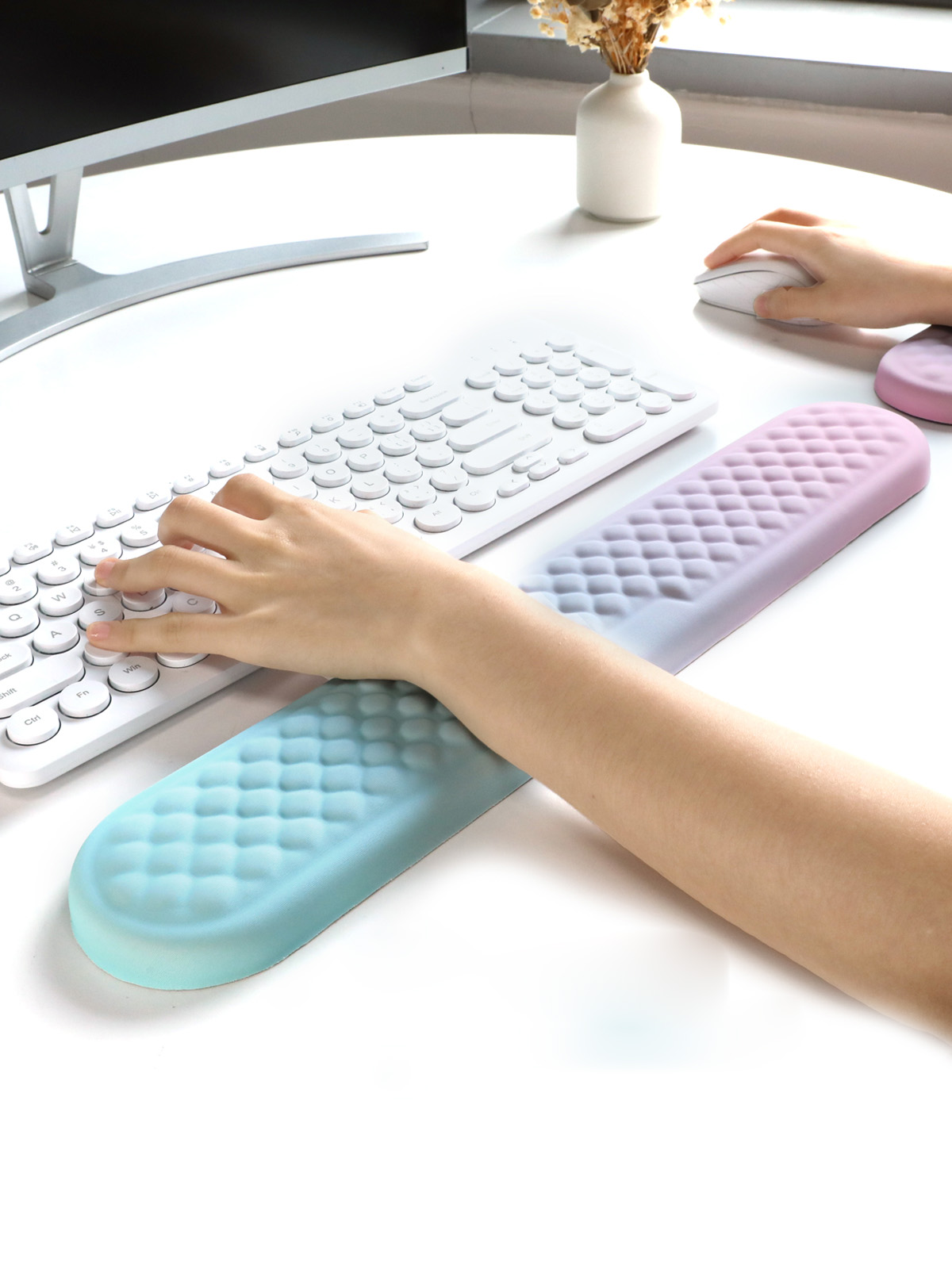 Keyboard Wrist Rest Pad Set So - Desk Corner Mat avaliação e preço