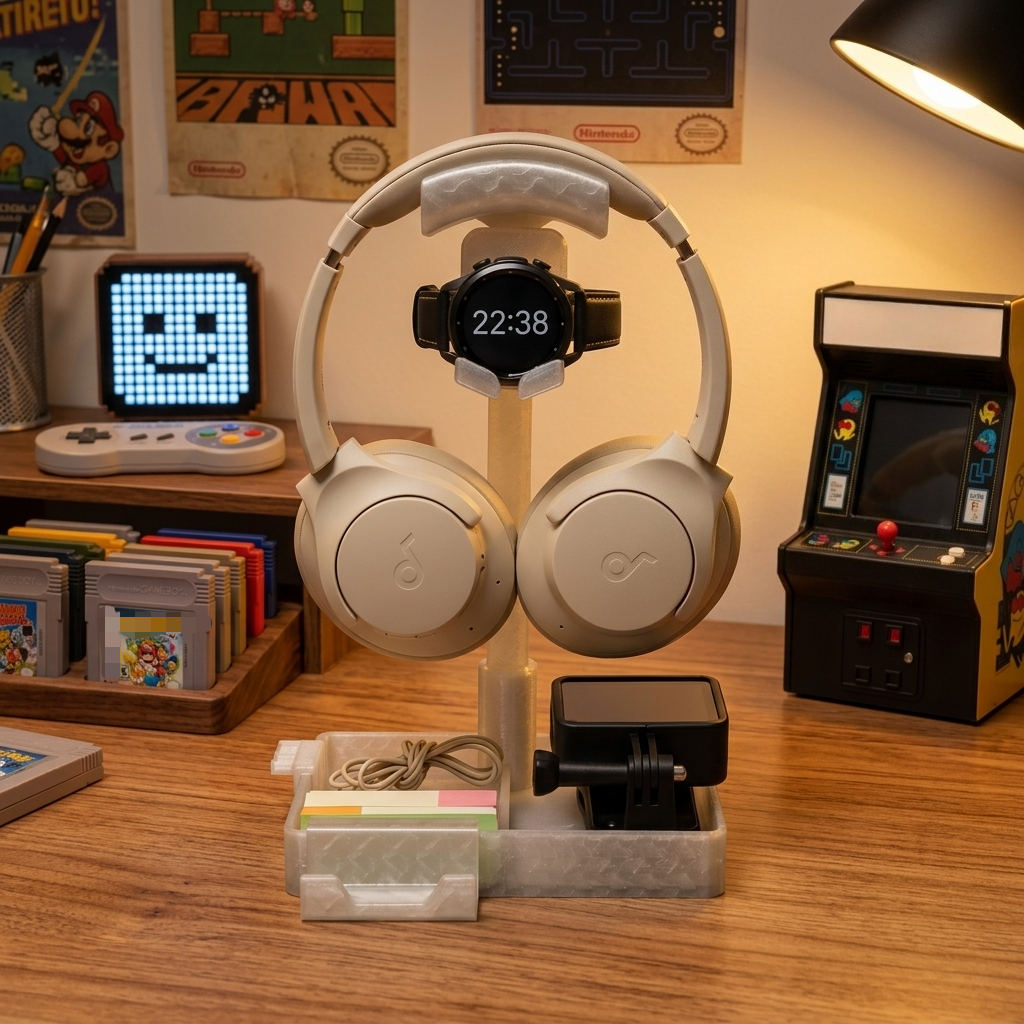 3D Printed Desktop Gaming Head - Gaming Accessories Organizer avaliação e preço