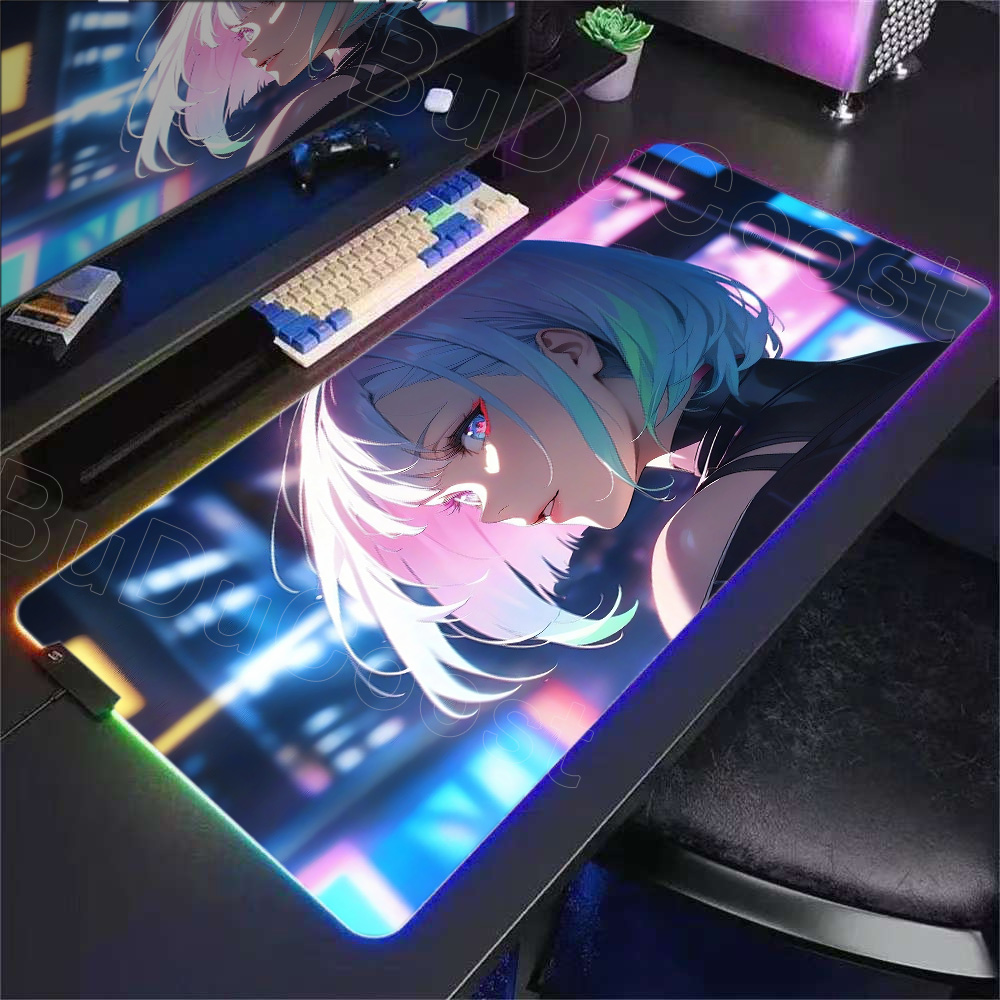 HD Anime Girl Mouse Pad RGB De - Desk Corner Mat avaliação e preço