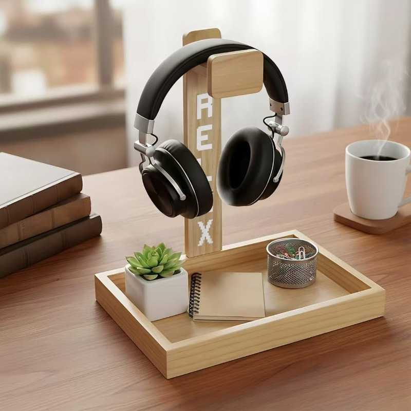 Wooden Gaming Headset Stand, D - Gaming Accessories Organizer avaliação e preço
