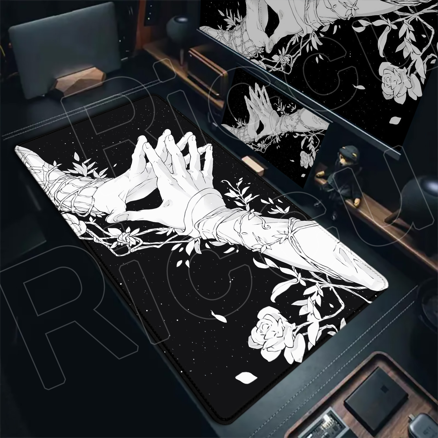 HD Large Black White XXL Gothi - Gaming Accessories Pc Setup avaliação e preço