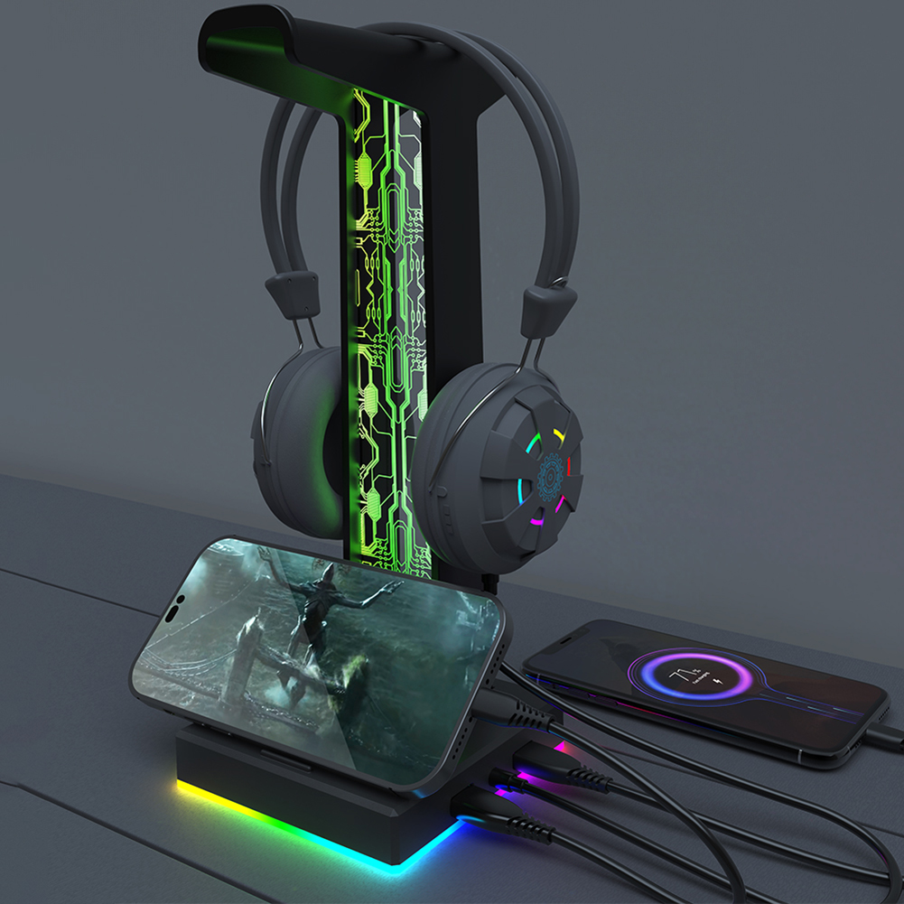 RGB Gaming Headphone Stand Dua - Gaming Accessories Deals avaliação e preço