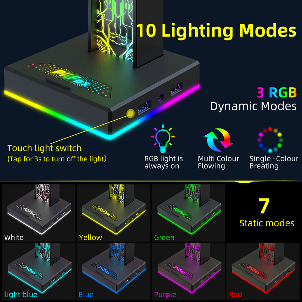 RGB Gaming Headphone Stand Dua - Gaming Accessories Deals avaliação e preço