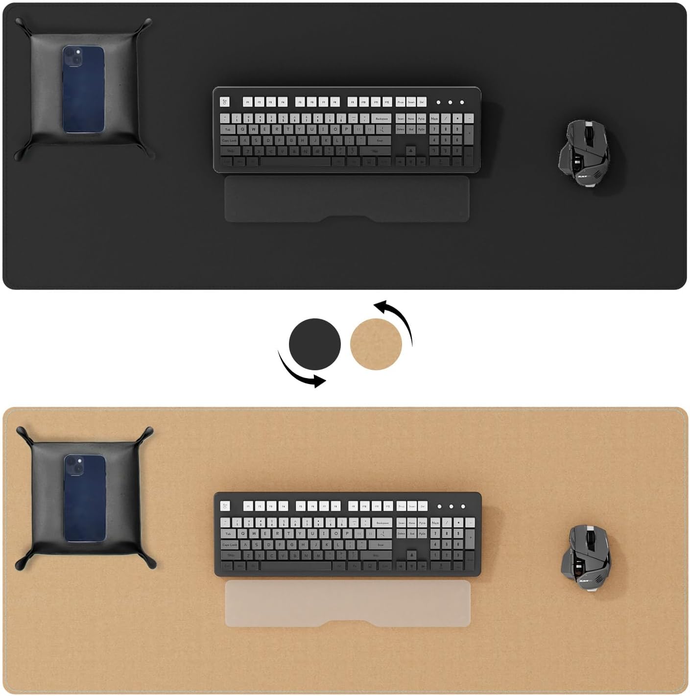 Dual Sided Desk Mat,Leather De - Desk Corner Mat avaliação e preço